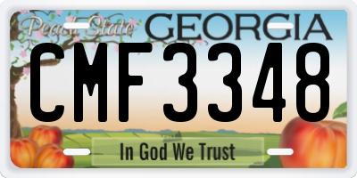 GA license plate CMF3348
