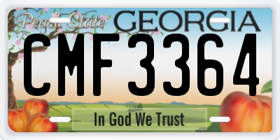 GA license plate CMF3364