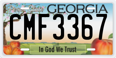 GA license plate CMF3367