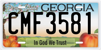 GA license plate CMF3581