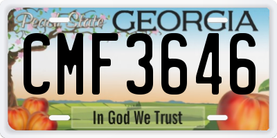 GA license plate CMF3646