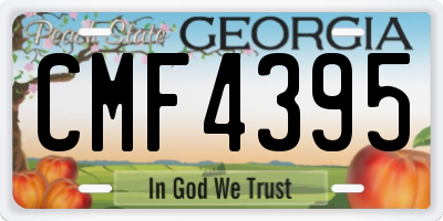 GA license plate CMF4395