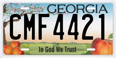 GA license plate CMF4421