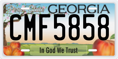 GA license plate CMF5858