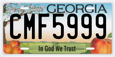 GA license plate CMF5999