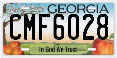 GA license plate CMF6028