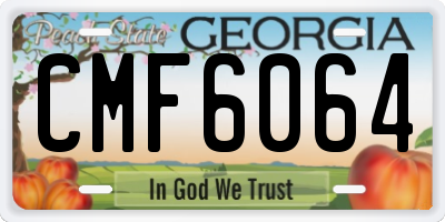 GA license plate CMF6064
