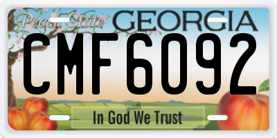 GA license plate CMF6092