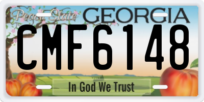 GA license plate CMF6148