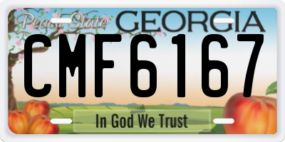 GA license plate CMF6167