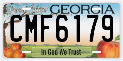 GA license plate CMF6179