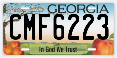 GA license plate CMF6223