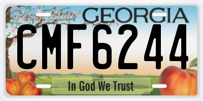 GA license plate CMF6244