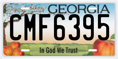 GA license plate CMF6395