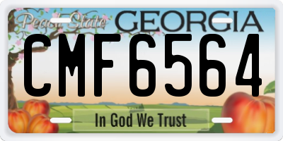GA license plate CMF6564