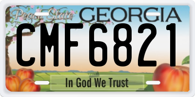 GA license plate CMF6821