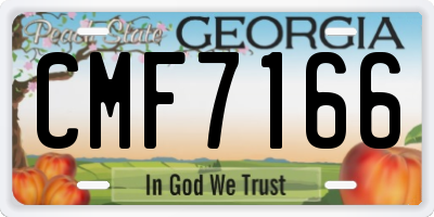 GA license plate CMF7166