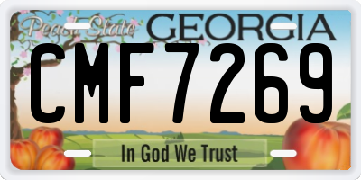 GA license plate CMF7269