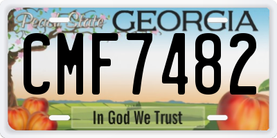 GA license plate CMF7482