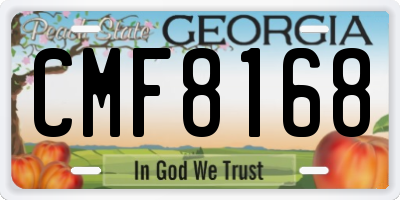 GA license plate CMF8168