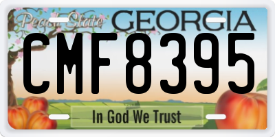 GA license plate CMF8395