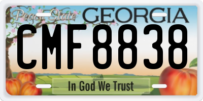 GA license plate CMF8838