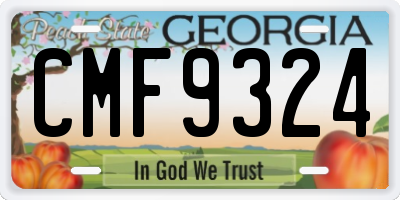 GA license plate CMF9324