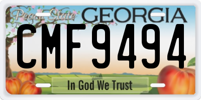 GA license plate CMF9494