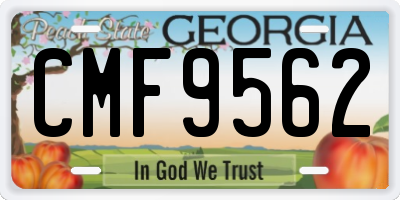 GA license plate CMF9562