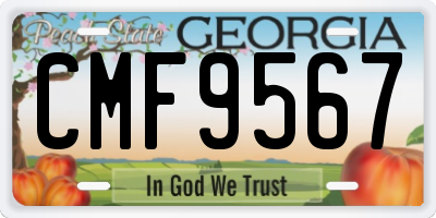 GA license plate CMF9567