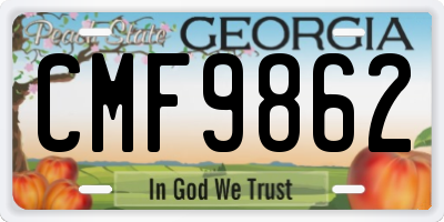 GA license plate CMF9862