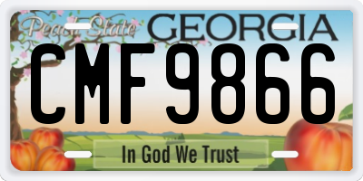 GA license plate CMF9866