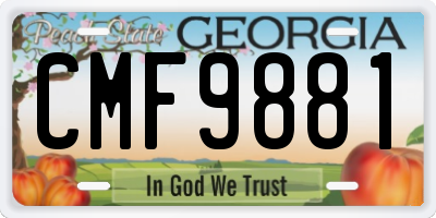 GA license plate CMF9881