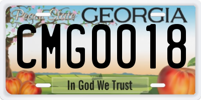 GA license plate CMG0018