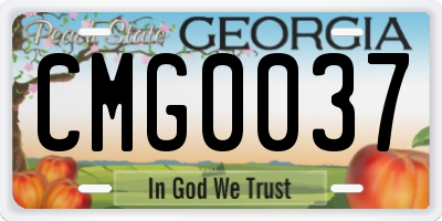 GA license plate CMG0037