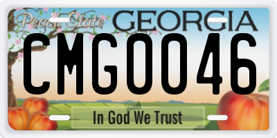 GA license plate CMG0046