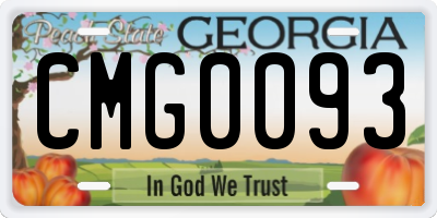 GA license plate CMG0093