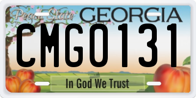 GA license plate CMG0131