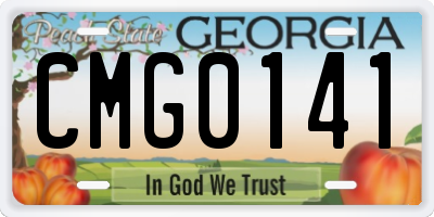 GA license plate CMG0141
