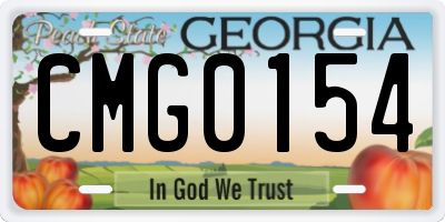GA license plate CMG0154