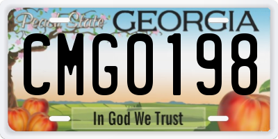 GA license plate CMG0198