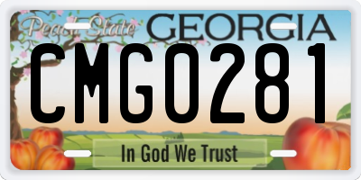 GA license plate CMG0281