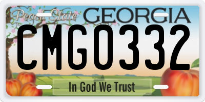 GA license plate CMG0332