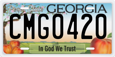 GA license plate CMG0420