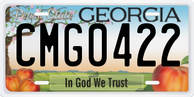 GA license plate CMG0422
