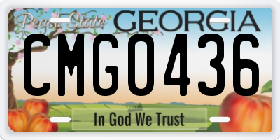 GA license plate CMG0436