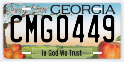 GA license plate CMG0449