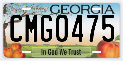 GA license plate CMG0475
