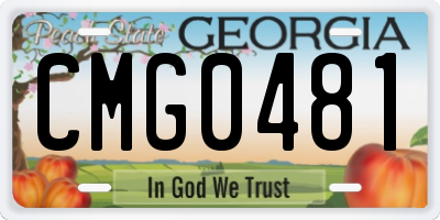 GA license plate CMG0481