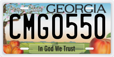GA license plate CMG0550